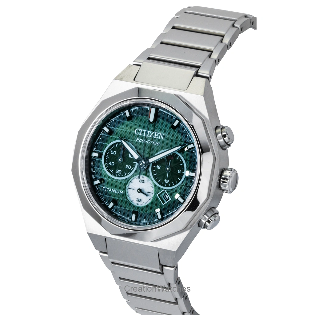 Citizen Zenshin Senkei Chronograph Super Titanium Green Dial Eco