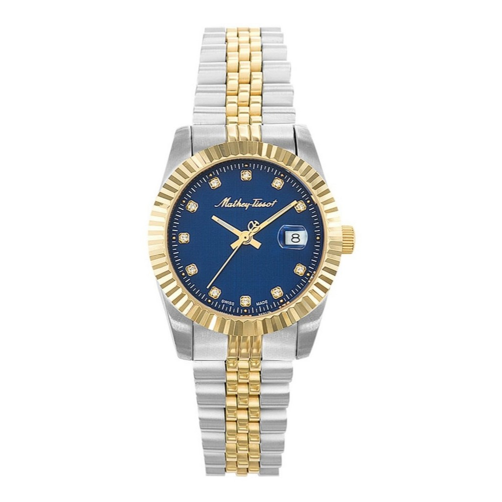 Mathey-Tissot Mathy III Two Tone ステンレススチール 青文字盤 クォーツ D810BBU レディース腕時計