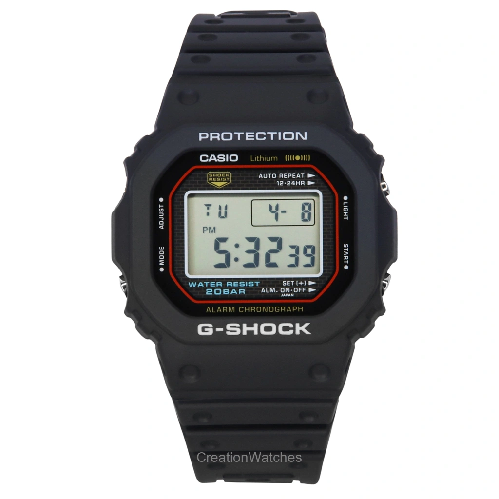 Casio G-SHOCK デジタル Re-Creating The Original Design Of The First G-SHOCK クォーツ DW-5000R-1A 200m防水 メンズ腕時計