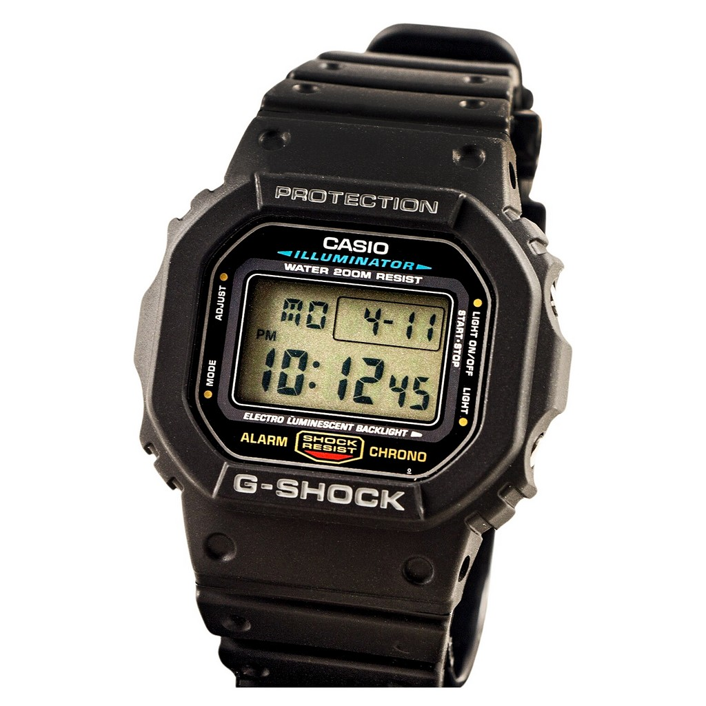 Relógio de Alarme Chrono DW-5600E-1V DW5600E-1V Casio G-Shock Iluminador