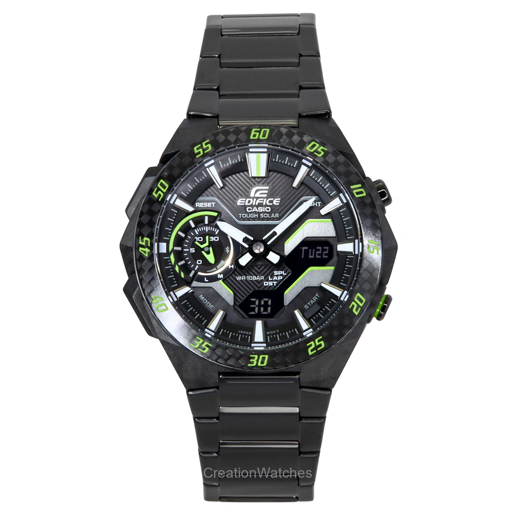 Casio Edifice Windflow アナログデジタル スマホリンク 黒文字盤 Tough ソーラー ECB-2200RC-1A3 100m防水 メンズ腕時計