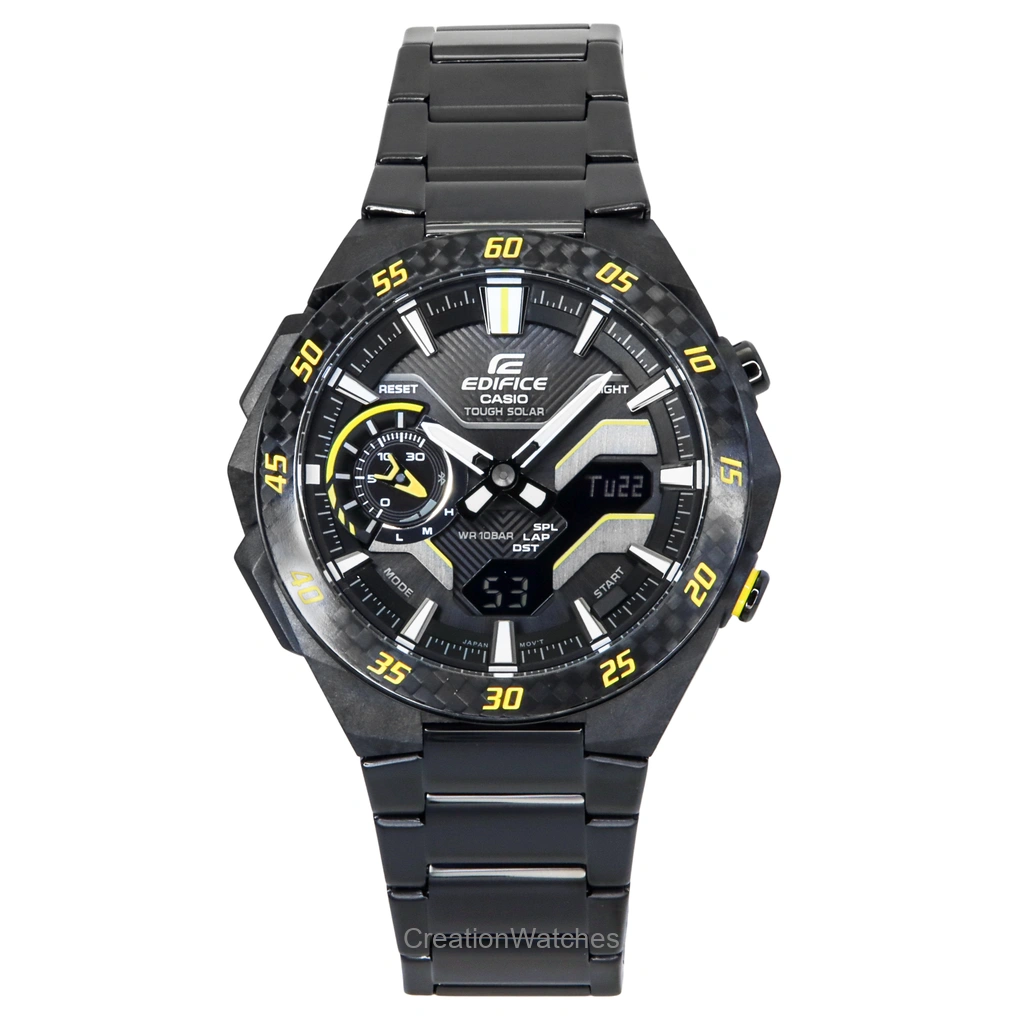 Casio Edifice Windflow アナログデジタル スマホリンク 黒文字盤 Tough ソーラー ECB-2200RC-1A9 100m防水 メンズ腕時計