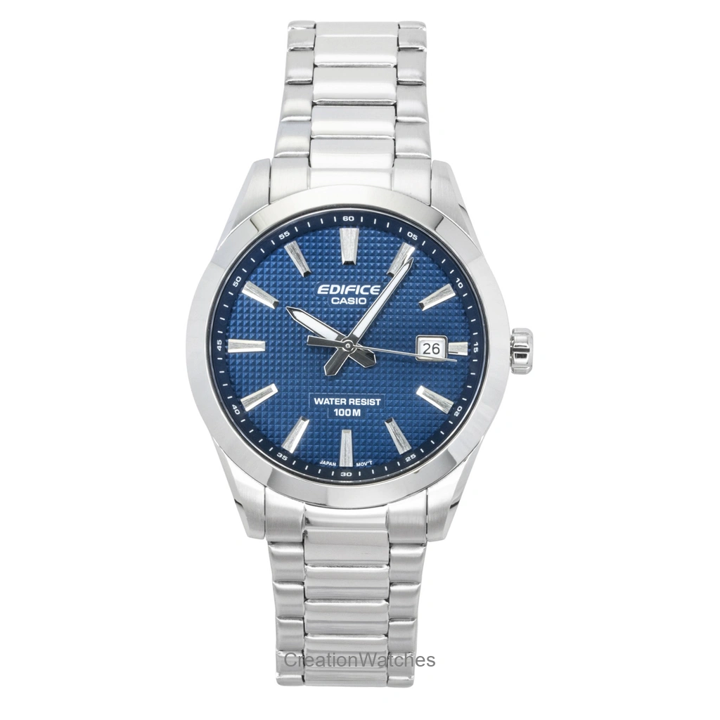 Casio Edifice アナログ ステンレススチール 青文字盤 クォーツ EFV-160D-2A 100m防水 メンズ腕時計