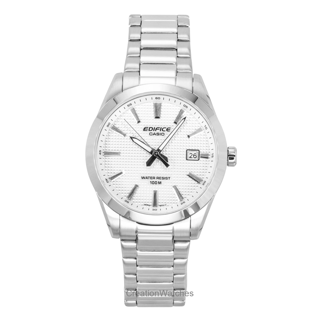 Casio Edifice アナログ ステンレススチール 白文字盤 クォーツ EFV-160D-7A 100m防水 メンズ腕時計