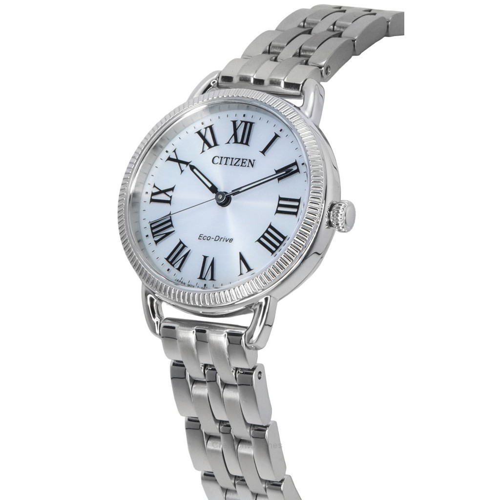 Citizen Classic Eco-Drive Coin Edge Stainless Steel Silver Dial EM1050-56A Women's Watch