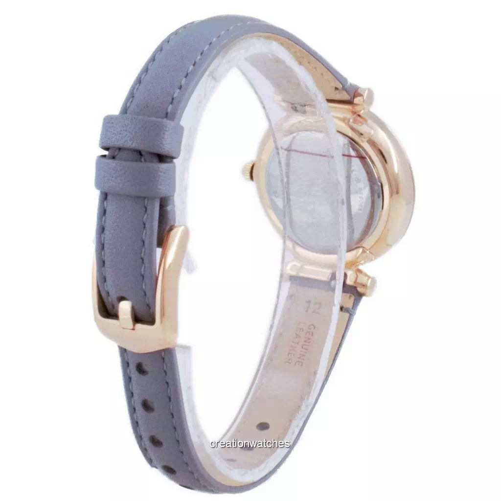 Fossil Carlie Mini Grey dial Leather ควอตซ์ ES5068 Women's Watch