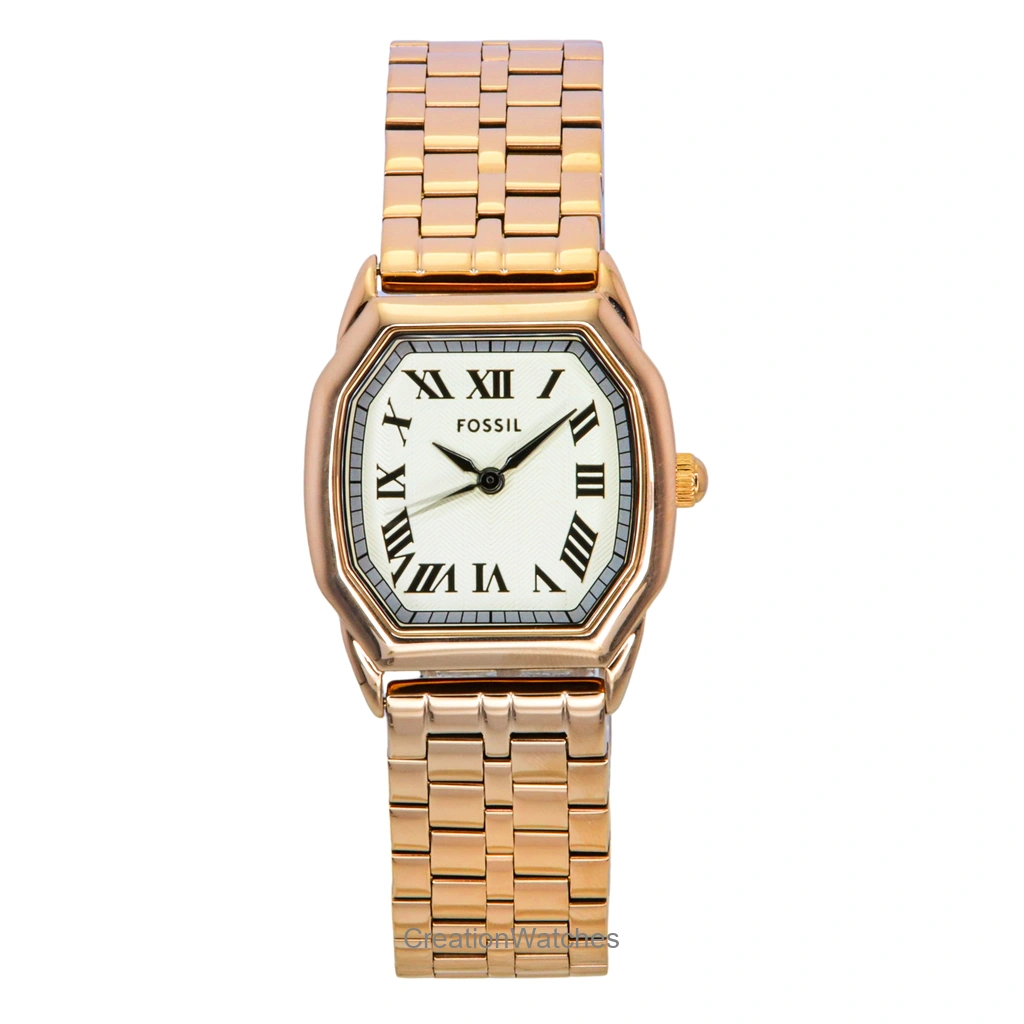 Fossil Harlow Rose Gold Tone ステンレススチール Cream Dial クォーツ ES5386 レディース腕時計