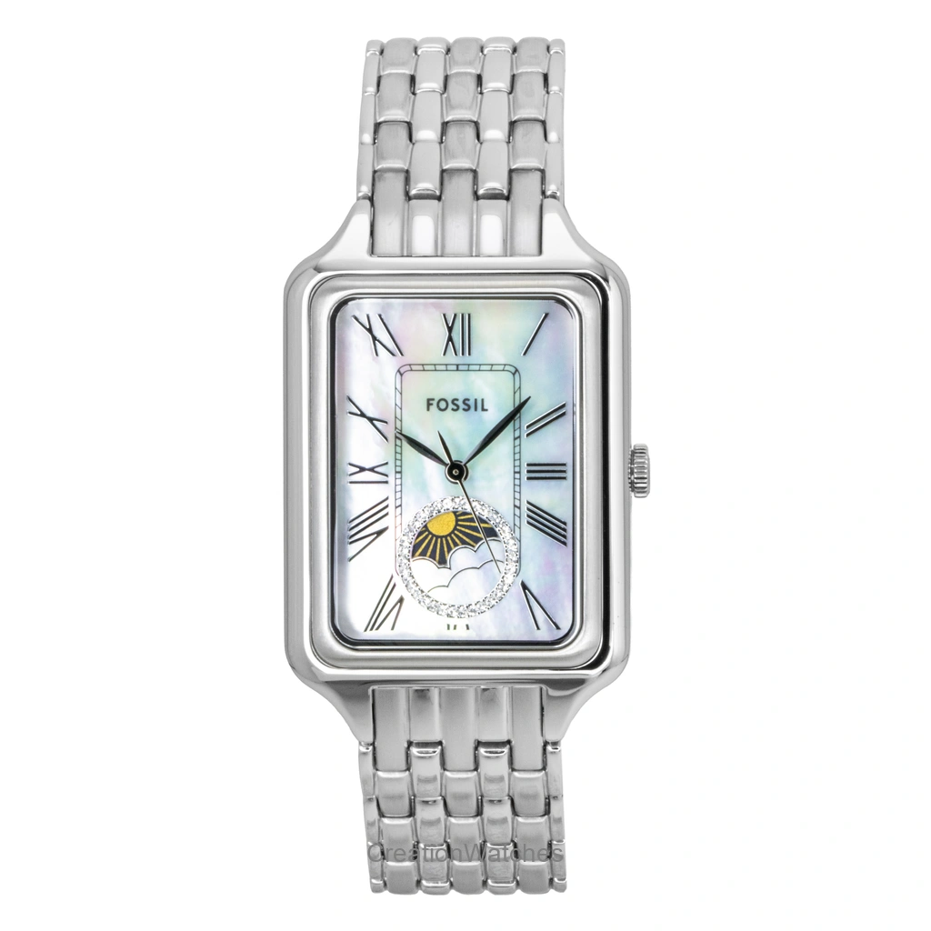 Fossil Raquel ステンレススチール Sun Moon Multifunction Mother Of Pearl Dial クォーツ ES5400 レディース腕時計