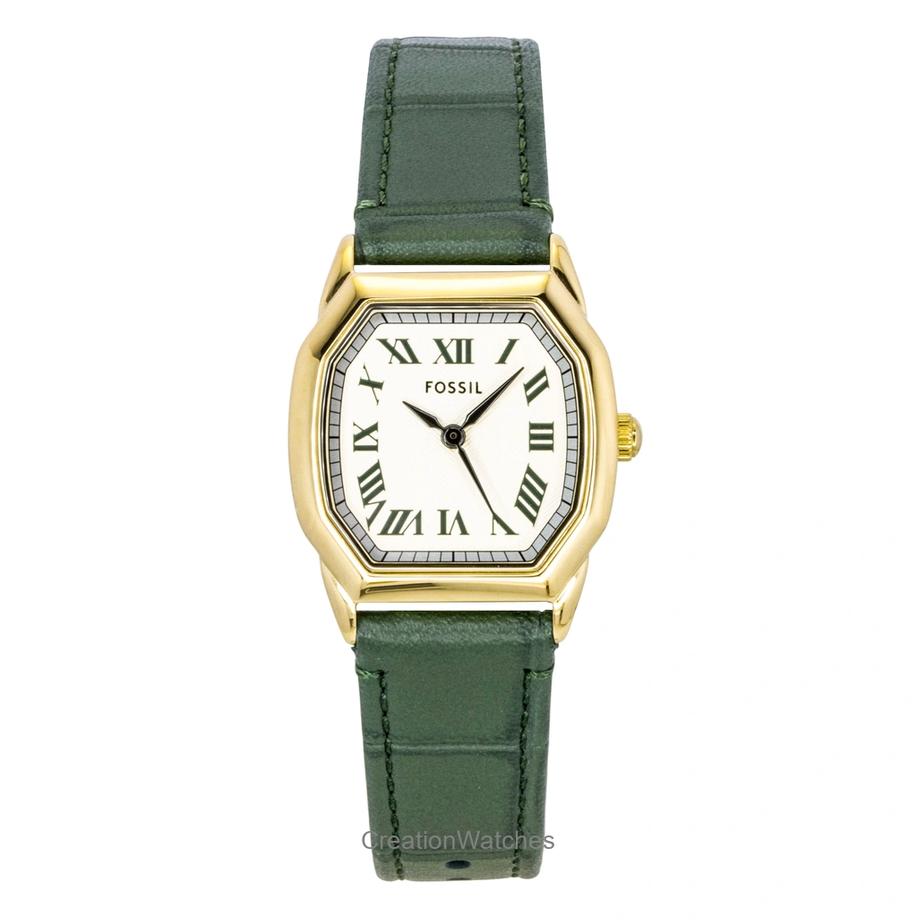 Fossil Harlow Green Croco レザーベルト Cream Dial クォーツ ES5427 レディース腕時計