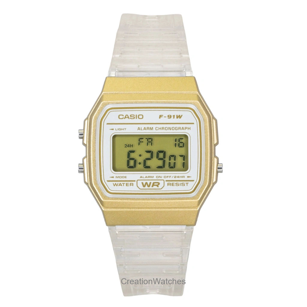 Casio デジタル Transparent 樹脂ベルト クォーツ F-91WS-7A2 ユニセックス腕時計