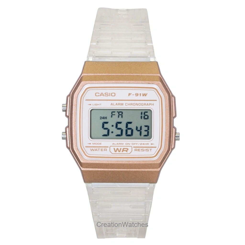 Casio デジタル Transparent 樹脂ベルト クォーツ F-91WS-7A3 ユニセックス腕時計