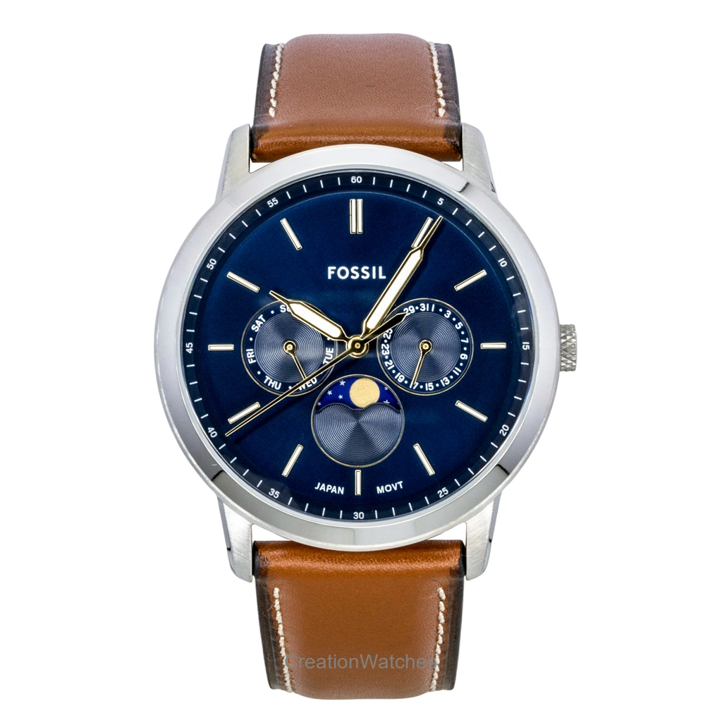 Fossil Neutra Moonphase レザーベルト Multifunction 青文字盤 クォーツ FS5903 メンズ腕時計