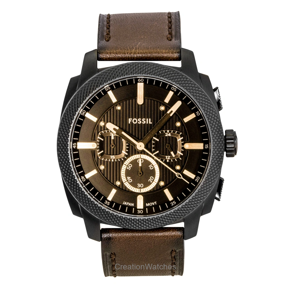 Fossil Machine クロノグラフ レザーベルト Brown Dial クォーツ FS6101 メンズ腕時計