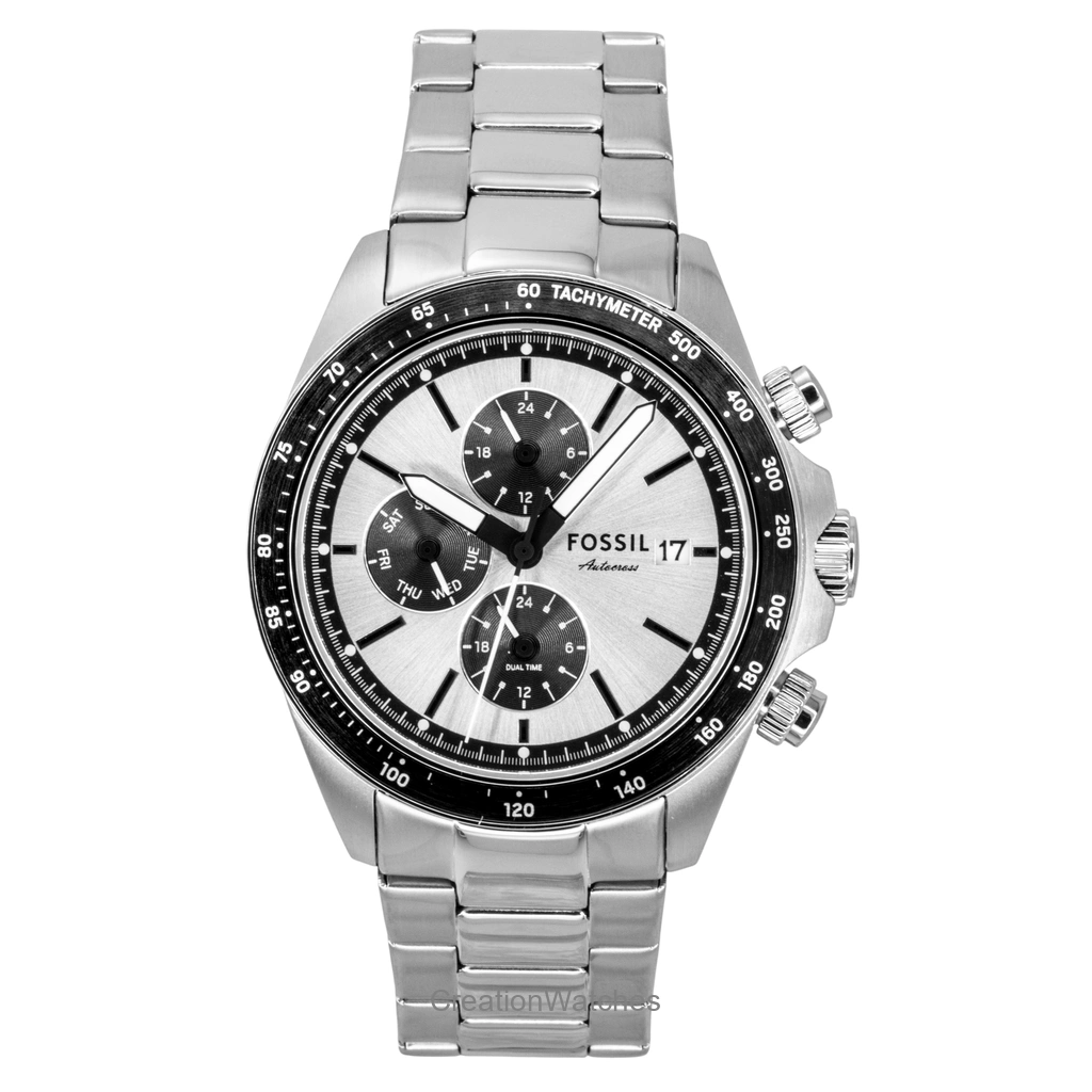 Fossil Autocross Multifunction ステンレススチール Silver Dial クォーツ FS6124 メンズ腕時計