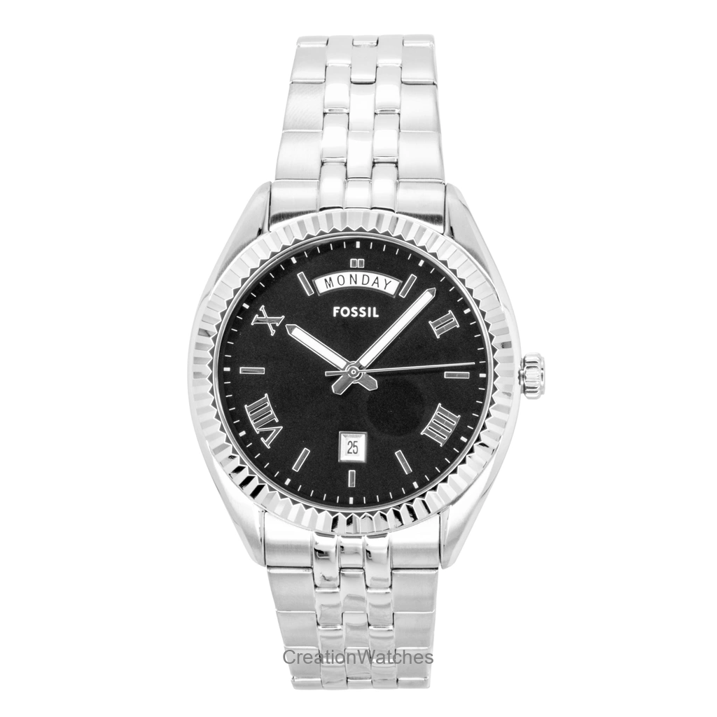Fossil Campbell ステンレススチール 黒文字盤 クォーツ FS6139 メンズ腕時計