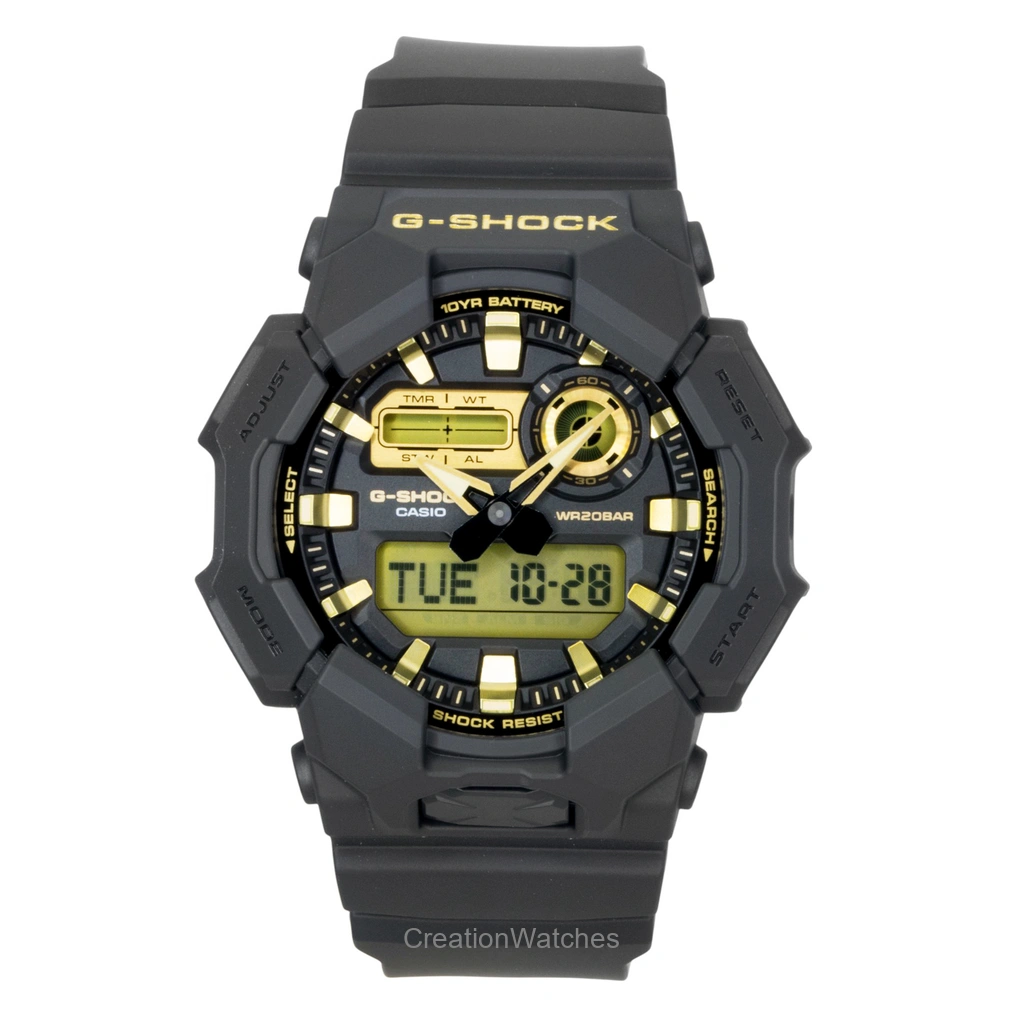 Casio G-SHOCK アナログデジタル バイオベース 樹脂ベルト 黒文字盤 クォーツ GA-010GB-1A9 200m防水 メンズ腕時計