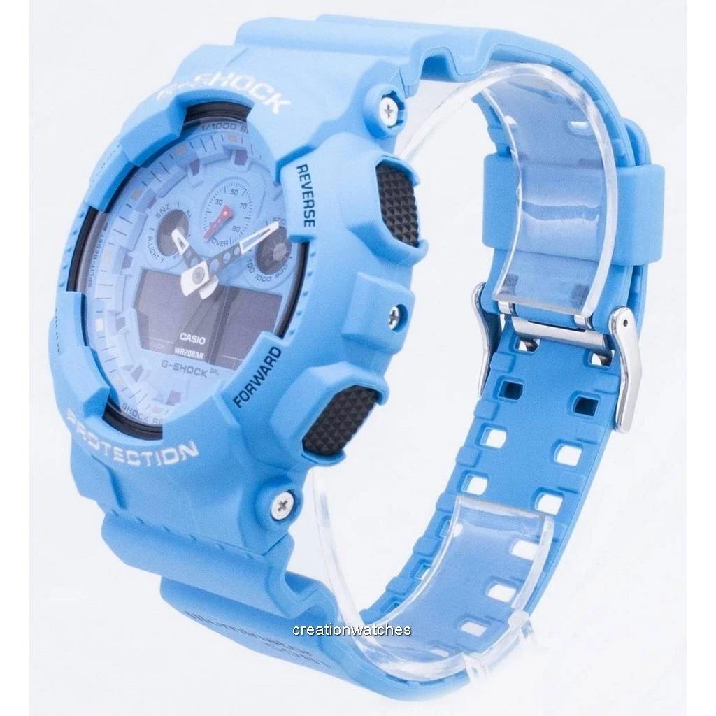 Casio G-Shock Armbanduhr GA-100RS-2AER Analog Digital Uhr blau