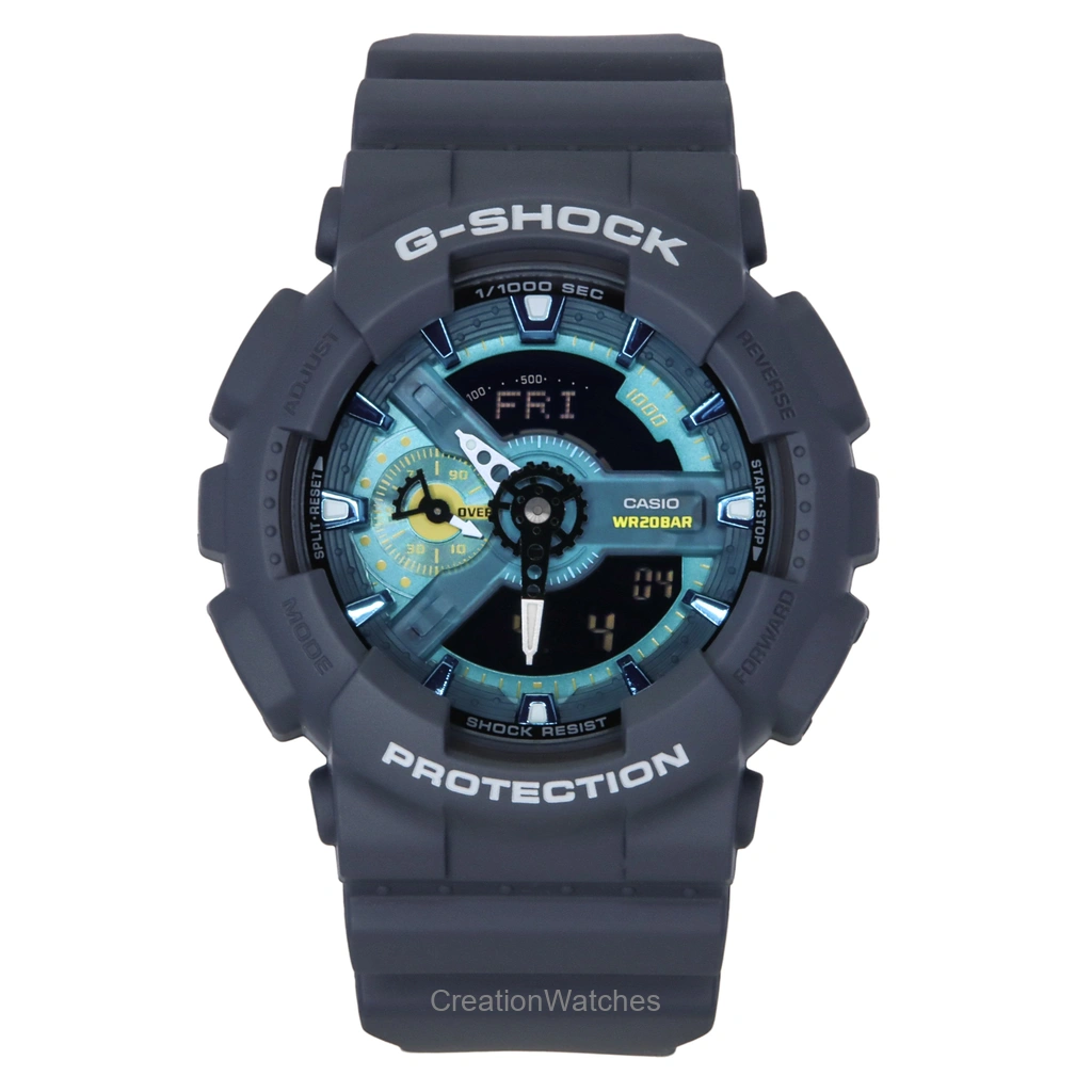 Casio G-SHOCK アナログデジタル バイオベース Resin 青文字盤 クォーツ GA-110AS-2A 200m防水 メンズ腕時計