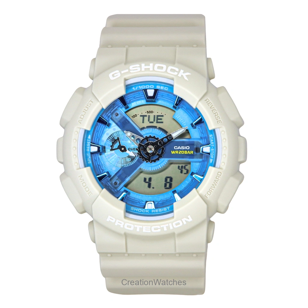Casio G-SHOCK アナログデジタル バイオベース Resin 青文字盤 クォーツ GA-110AS-5A 200m防水 メンズ腕時計