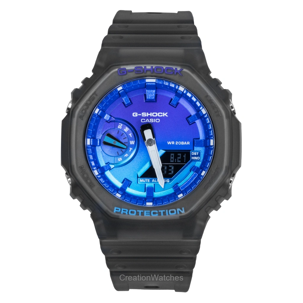 Casio G-SHOCK アナログデジタル 樹脂ベルト 青文字盤 クォーツ GA-2100FLS-8A2 200m防水 メンズ腕時計