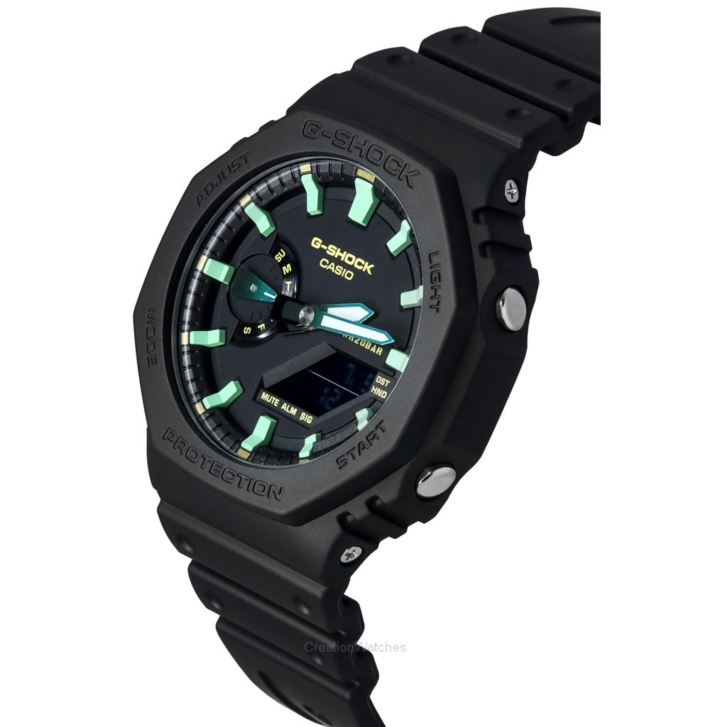 Casio G-Shock Analog Digital Resin Strap Black Dial Quartz GA-2100RC-1A 200M Men's Watch
