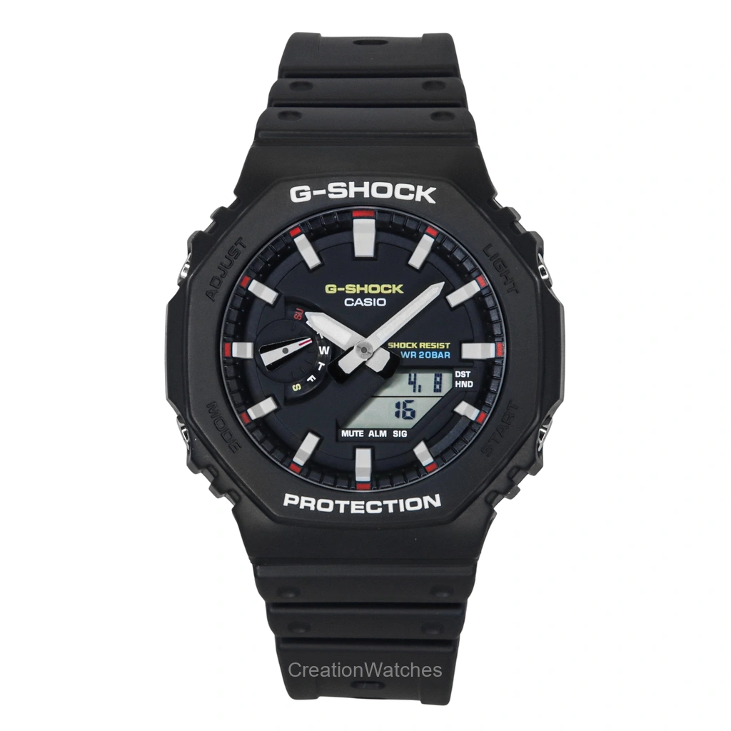 Casio G-SHOCK アナログデジタル バイオベース 樹脂ベルト 黒文字盤 クォーツ GA-2100RL-1A 200m防水 メンズ腕時計