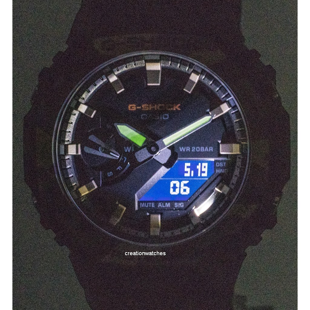200M Quartz GA-2100SU-1A Casio Watch G-Shock Diver\'s GA2100SU-1 Analog Men\'s Digital