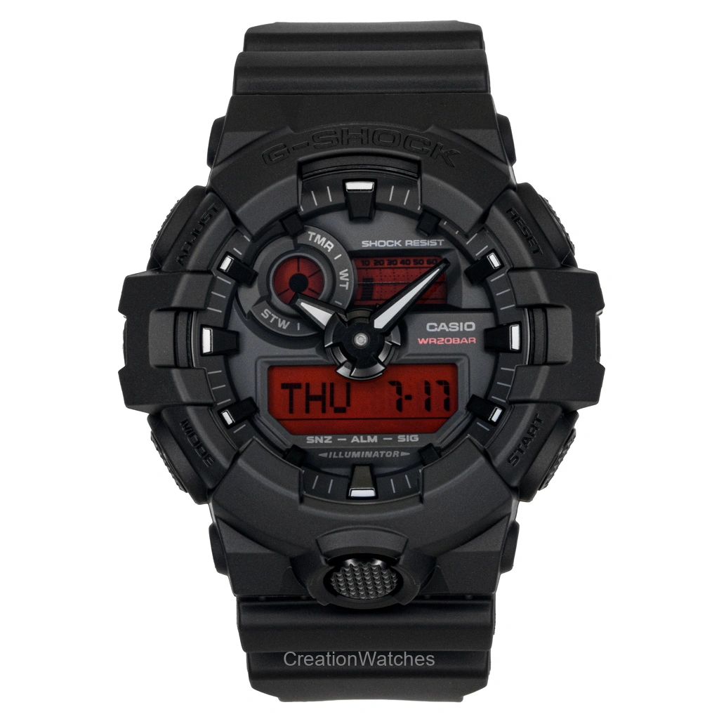 Casio G-SHOCK アナログデジタル 樹脂ベルト 黒文字盤 クォーツ GA-700BBR-1A 200m防水 メンズ腕時計