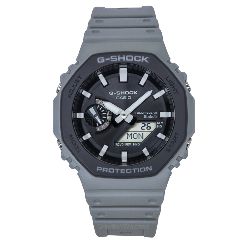 Casio G-SHOCK アナログデジタル スマホリンク バイオベース 樹脂ベルト Grey Dial Tough ソーラー GA-B2100LUU-8A 200m防水 メンズ腕時計