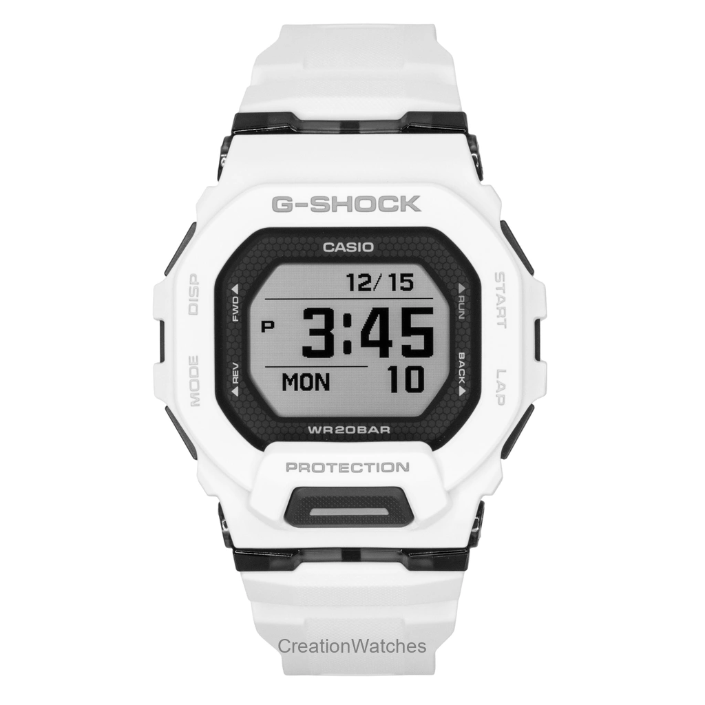 Casio G-SHOCK G-Squad デジタル スマホリンク White 樹脂ベルト クォーツ GBD-200-7 200m防水 メンズ腕時計