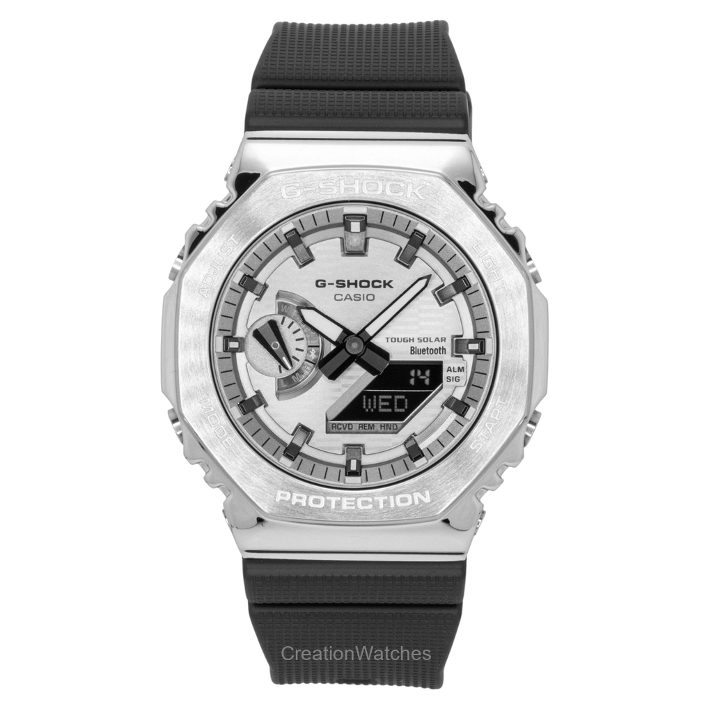 Casio G-SHOCK G-Steel バイオベース 樹脂ベルト スマホリンク アナログデジタル Grey Dial ソーラー GBM-2100A-8B 200m防水 メンズ腕時計
