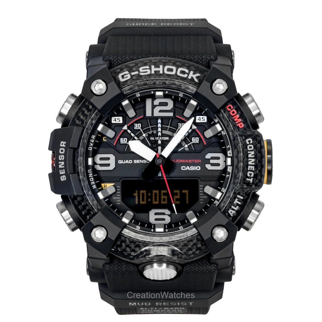 Casio G-SHOCK Master of G-Land Mudmaster アナログデジタル スマホリンク 黒文字盤 クォーツ GG-B100X-1A 200m防水 メンズ腕時計