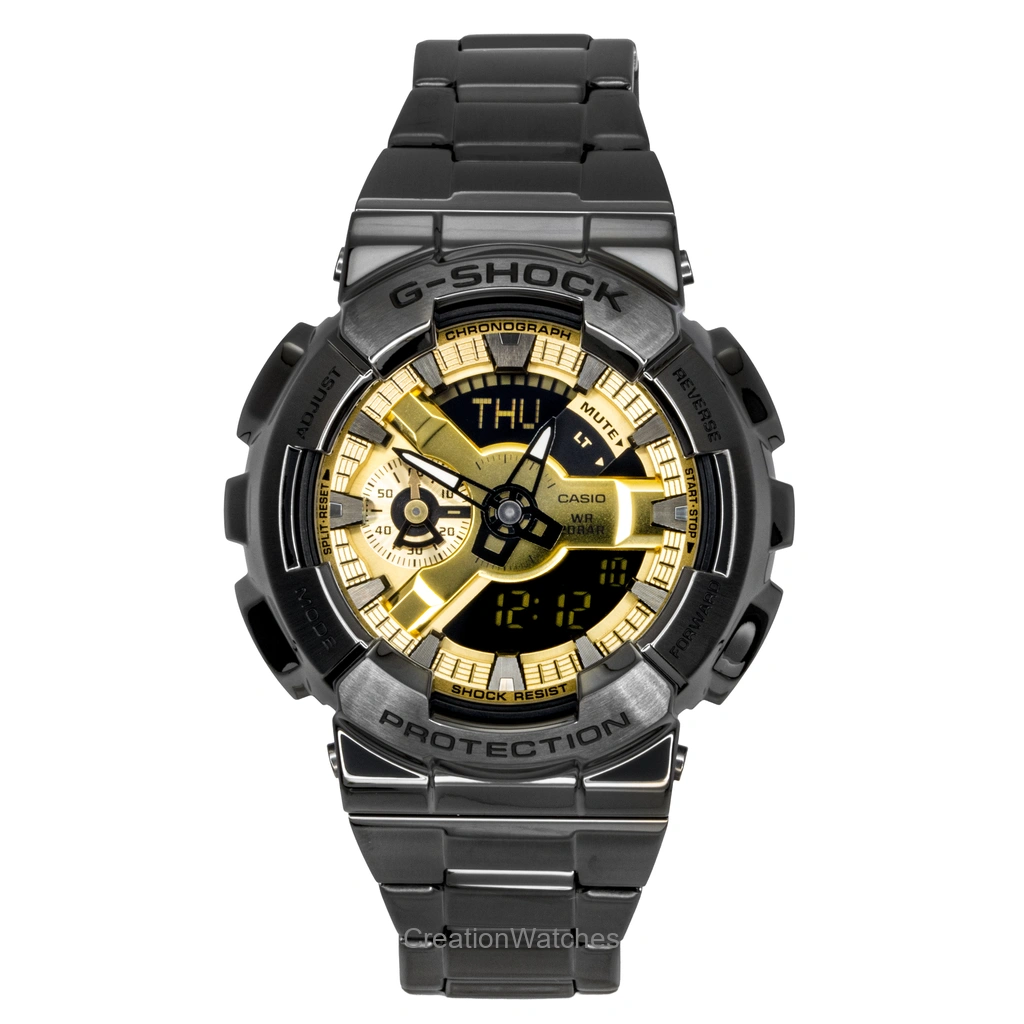 Casio G-SHOCK アナログデジタル ステンレススチール Gold Dial クォーツ GM-110BD-1A9 200m防水 メンズ腕時計