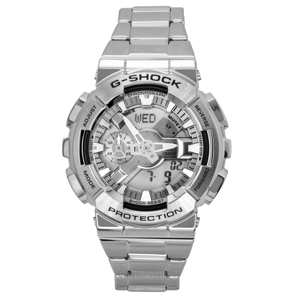 Casio G-SHOCK アナログデジタル ステンレススチール Grey Dial クォーツ GM-110D-8A 200m防水 メンズ腕時計