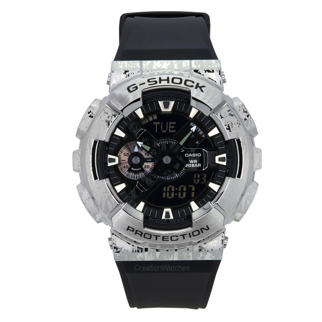 Casio G-SHOCK G-Steel アナログデジタル Grunge Camouflage 樹脂ベルト 黒文字盤 クォーツ GM-110GC-1A 200m防水 メンズ腕時計