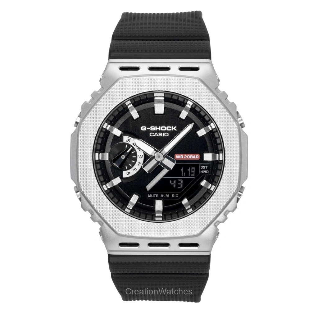 Casio G-SHOCK G-Steel アナログデジタル バイオベース 樹脂ベルト 黒文字盤 クォーツ GM-2100m防水-1A 200m防水 メンズ腕時計