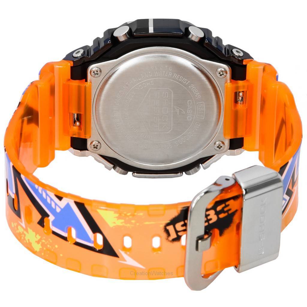 Casio G-Shock GM2100SS-1A - Reloj analógico digital para hombre, color gris  y naranja, Plata/Naranja/Azul, Moderno
