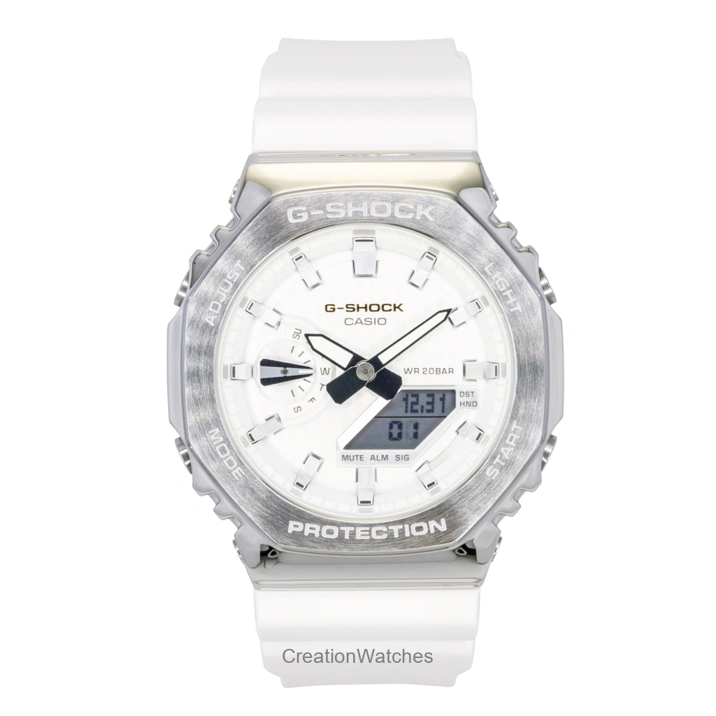 Casio G-SHOCK G-Steel アナログデジタル 限定品 白文字盤 クォーツ GM-2110SH-7A 200m防水 メンズ腕時計