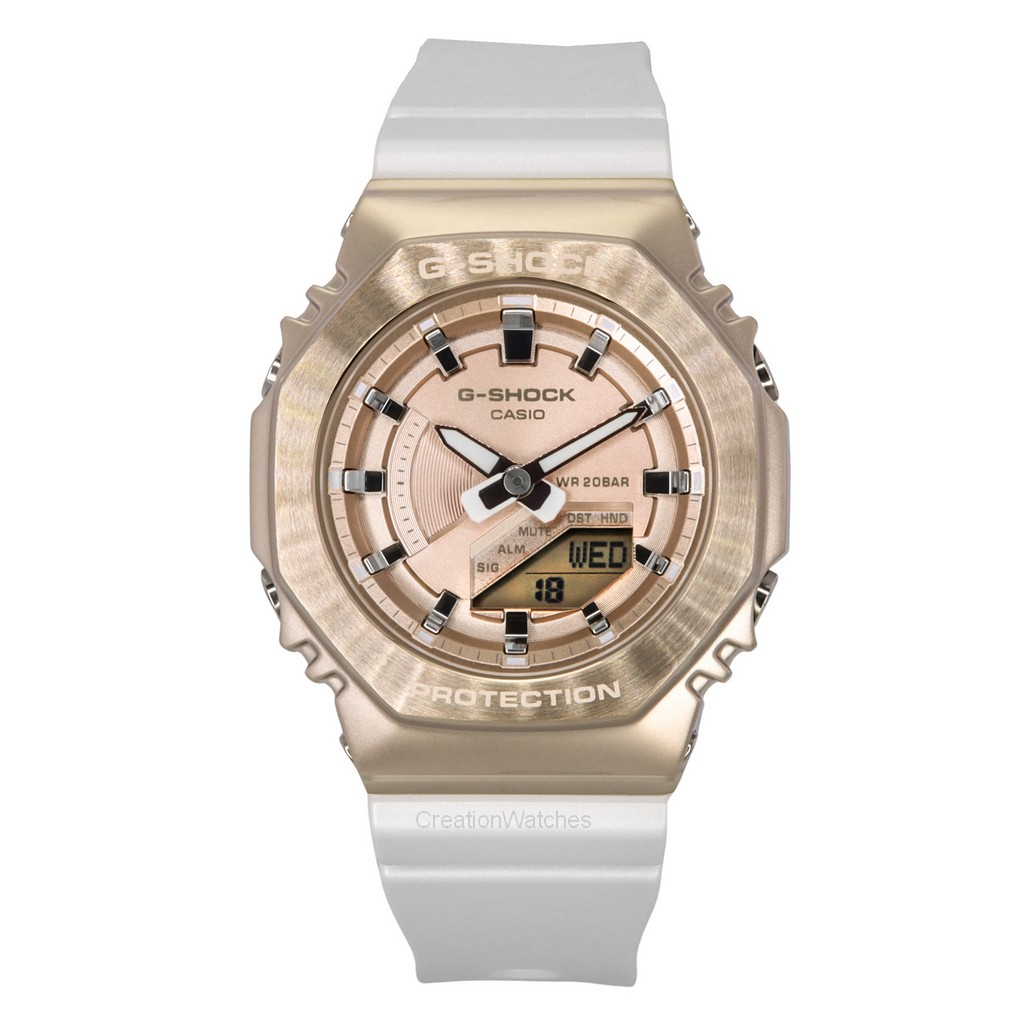 Casio G Shock Analog Digital Bio Based Resin Strap Rose Gold Dial Quartz GM S2100CW 7A 200M Women s Watch