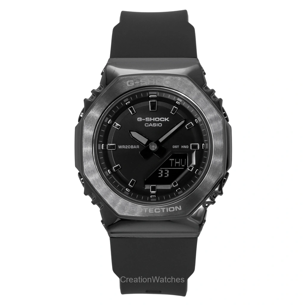 Casio G-SHOCK アナログデジタル バイオベース 樹脂ベルト 黒文字盤 クォーツ GM-S2110B-8A 200m防水 レディース腕時計