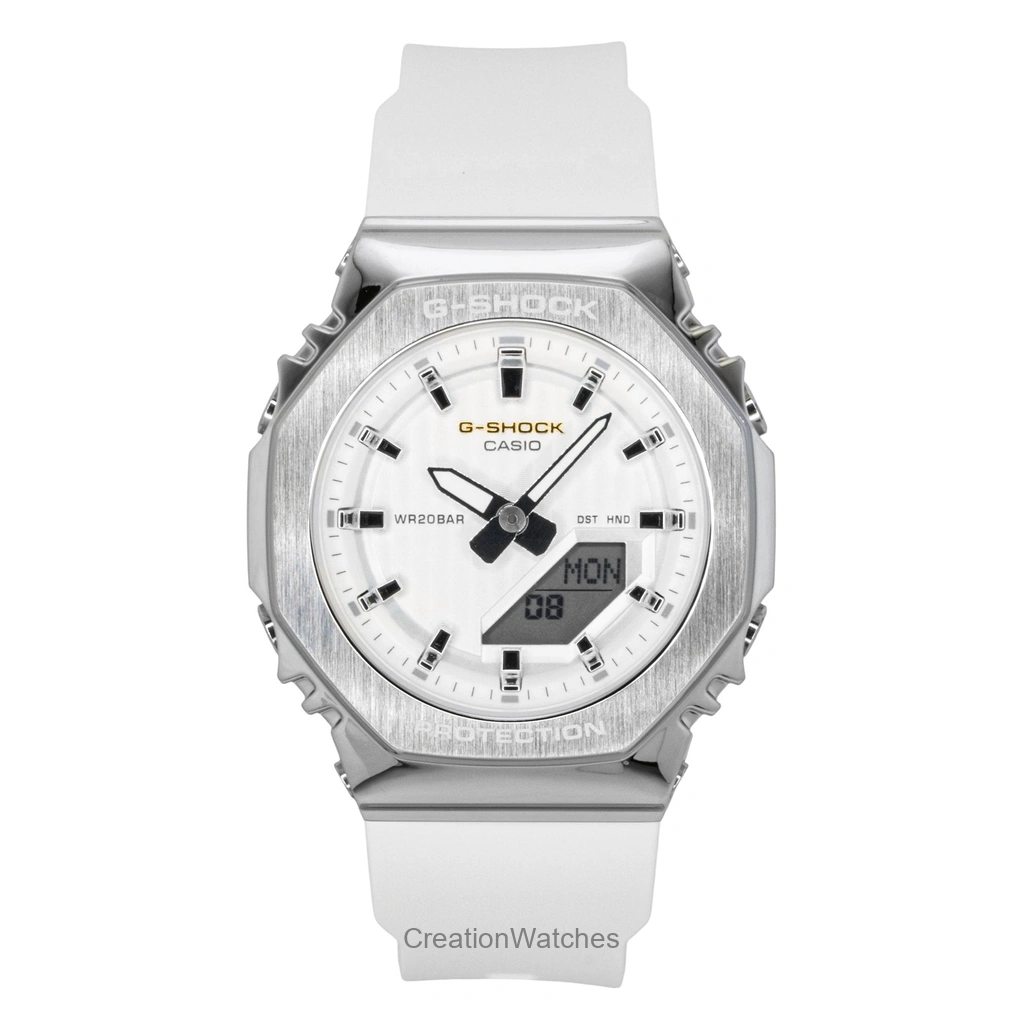Casio G-Shock Analog Digital Limited Edition Bio-Based Resin Strap White Dial Quartz GM-S2110SH-7A 200M Women's Watch