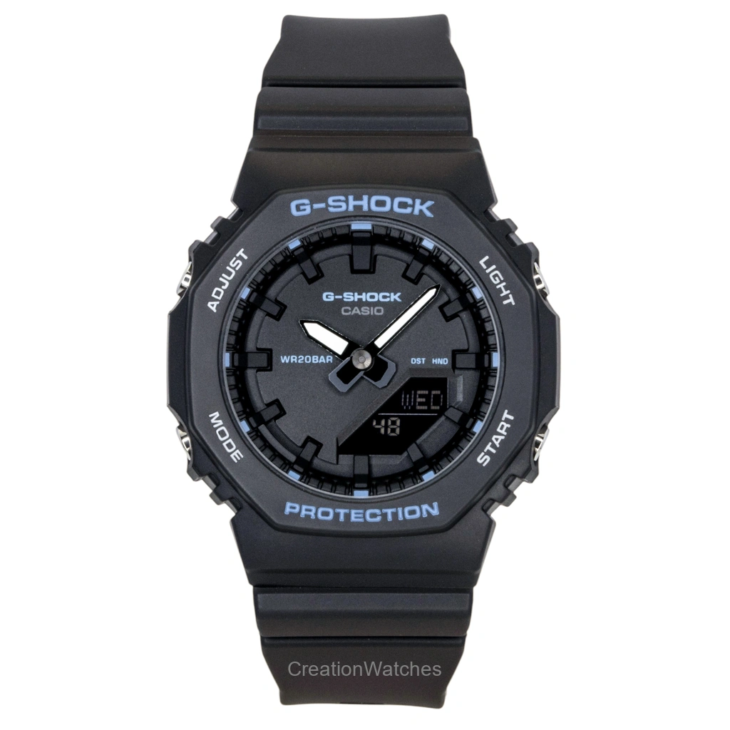 Casio G-SHOCK アナログデジタル バイオベース 樹脂ベルト 黒文字盤 クォーツ GMA-P2100BA-1A 200m防水 レディース腕時計