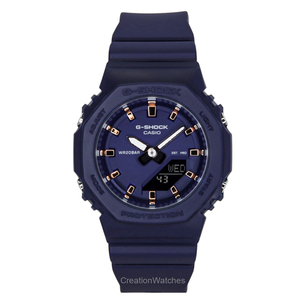 Casio G-SHOCK アナログデジタル 樹脂ベルト 青文字盤 クォーツ GMA-P2100m防水-2A 200m防水 レディース腕時計
