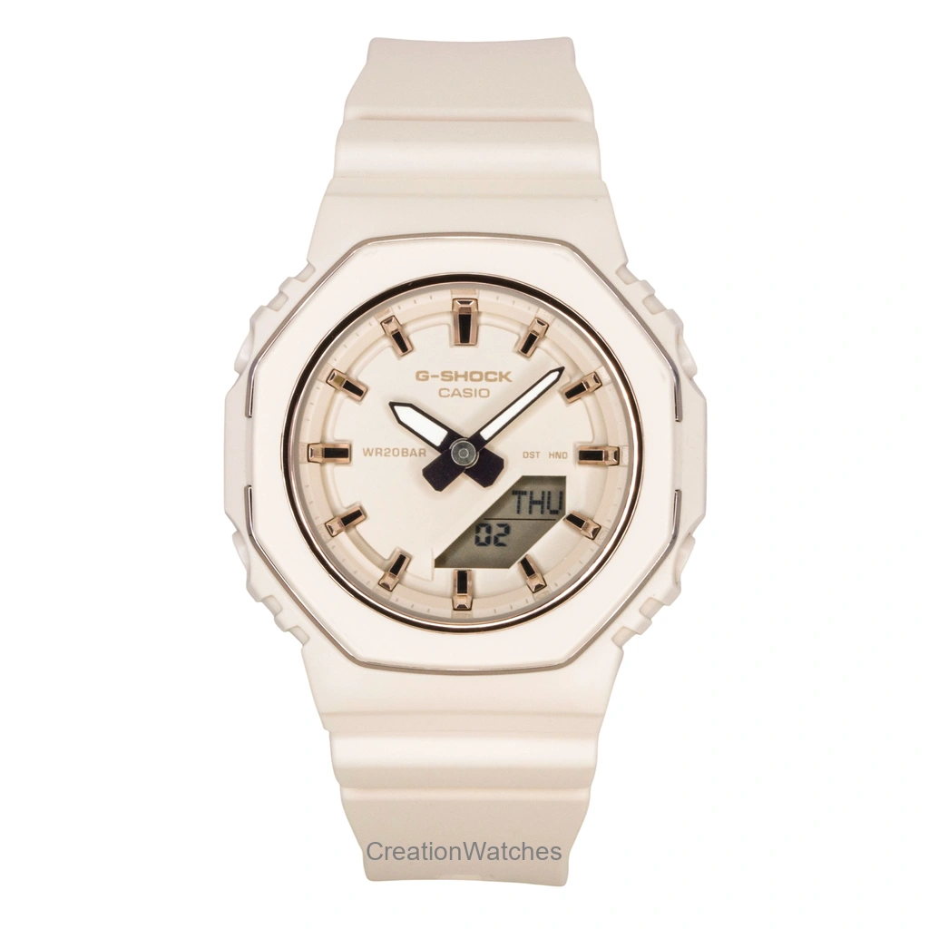 Casio G-SHOCK アナログデジタル バイオベース 樹脂ベルト Beige Dial クォーツ GMA-P2110-4A 200m防水 レディース腕時計