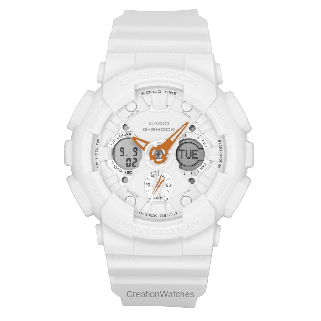 Casio G-SHOCK アナログデジタル バイオベース Resin 白文字盤 クォーツ GMA-S120SA-7A1 200m防水 レディース腕時計