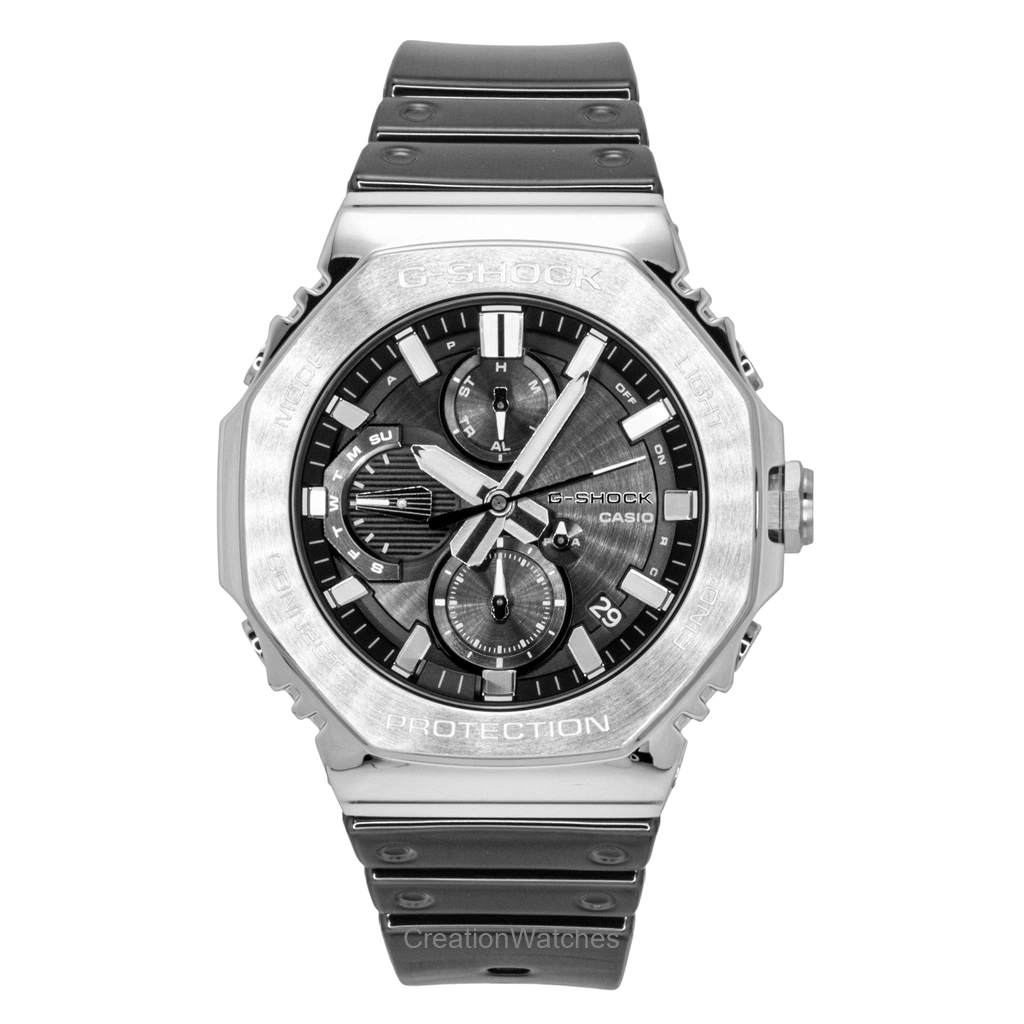 Casio G-SHOCK フルメタル スマホリンク Silicone Strap アナログ 黒文字盤 ソーラー GMC-B2100Y-1A 200m防水 メンズ腕時計