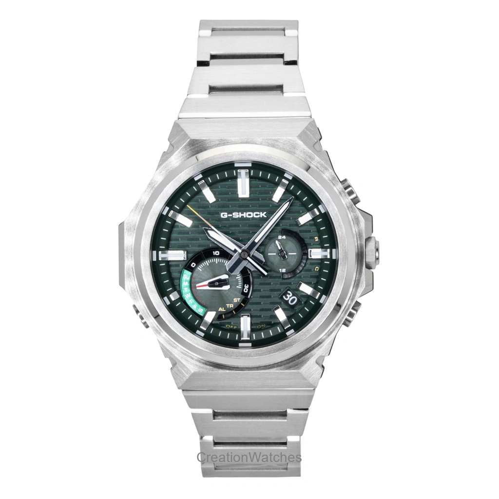 Casio G-SHOCK G-Steel アナログ スマホリンク ステンレススチール 緑文字盤 ソーラー GST-B1000D-3A 200m防水 メンズ腕時計
