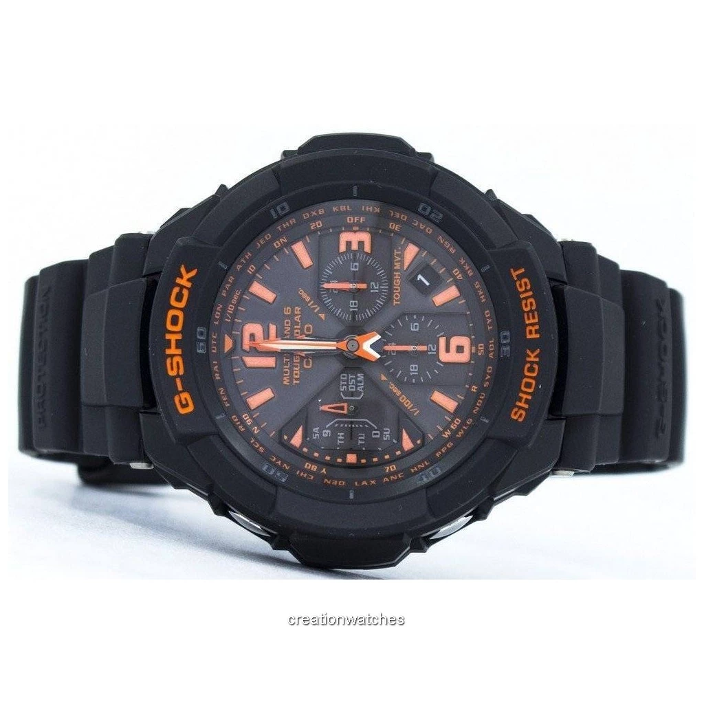 Casio G-Shock Multi Band Tough Solar World Time GW-3000B-1A Men's Watch