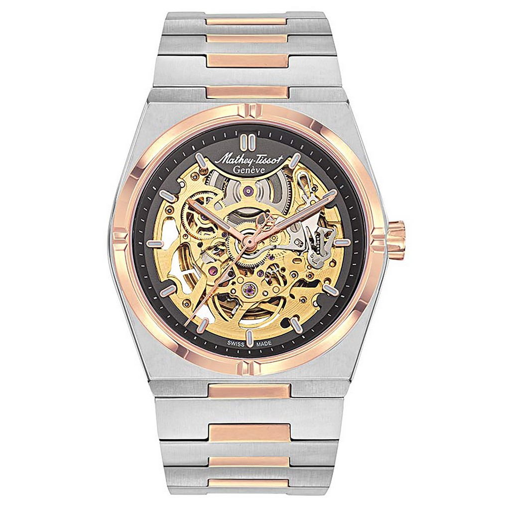 Mathey-Tissot Zeus Skeleton Two Tone ステンレススチール Grey Dial 自動巻き H118CFRS メンズ腕時計