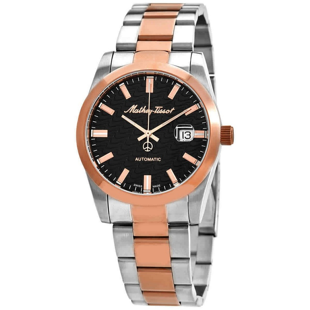 Mathey-Tissot Mathy I Two Tone ステンレススチール 黒文字盤 自動巻き H1450ATRN メンズ腕時計